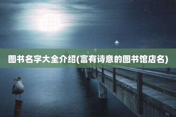 图书名字大全介绍(富有诗意的图书馆店名)