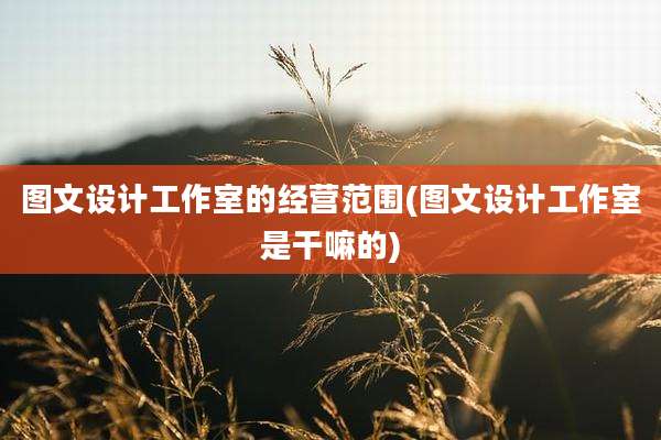 图文设计工作室的经营范围(图文设计工作室是干嘛的)