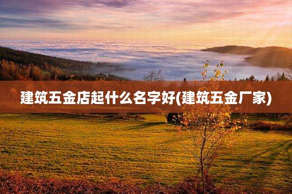 建筑五金店起什么名字好(建筑五金厂家)