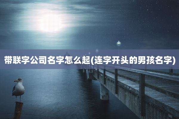 带联字公司名字怎么起(连字开头的男孩名字)