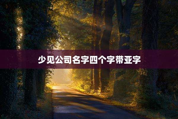 少见公司名字四个字带亚字
