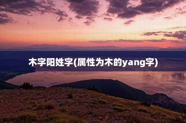 木字阳姓字(属性为木的yang字)