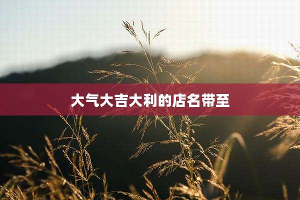 大气大吉大利的店名带至