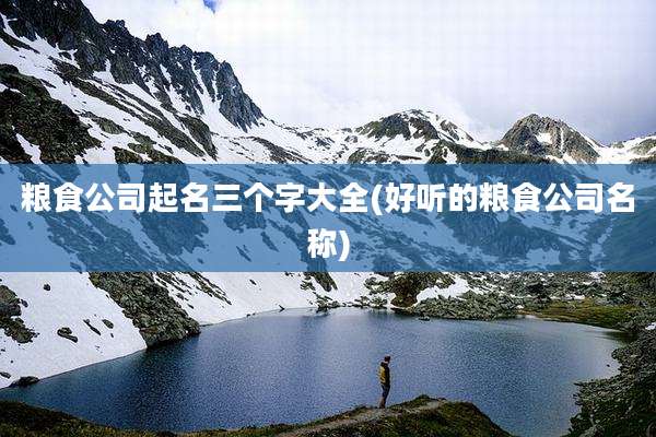 粮食公司起名三个字大全(好听的粮食公司名称)