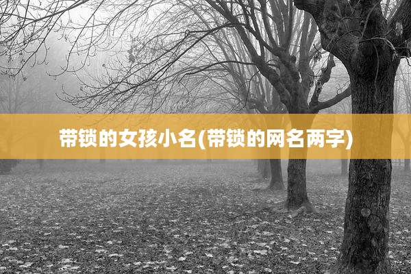 带锁的女孩小名(带锁的网名两字)