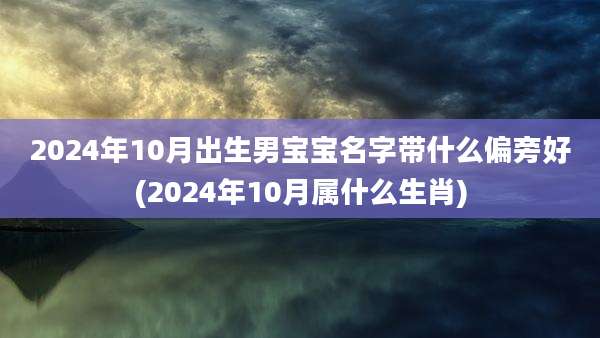 2024年10月出生男宝宝名字带什么偏旁好(2024年10月属什么生肖)