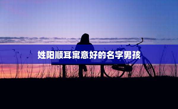 姓阳顺耳寓意好的名字男孩