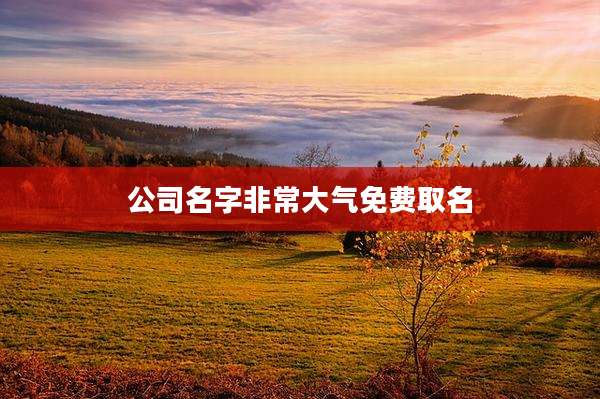 公司名字非常大气免费取名
