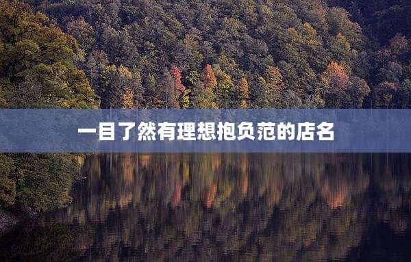 一目了然有理想抱负范的店名