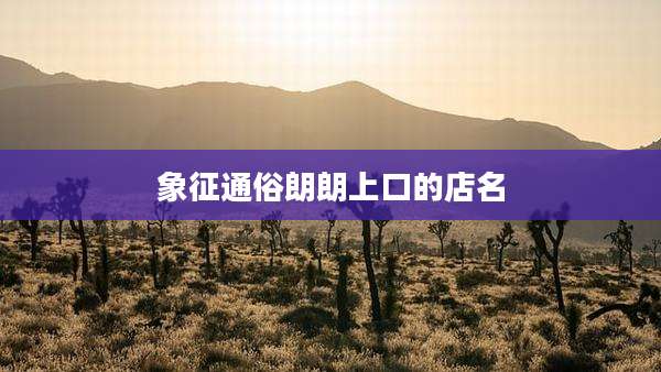 象征通俗朗朗上口的店名
