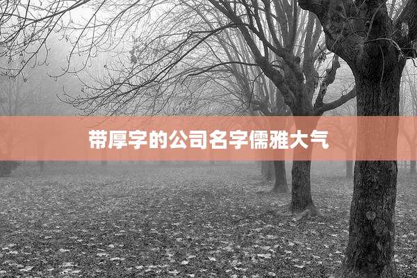 带厚字的公司名字儒雅大气