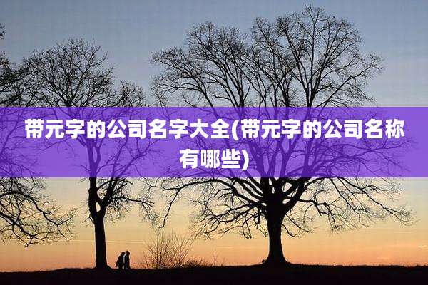 带元字的公司名字大全(带元字的公司名称有哪些)