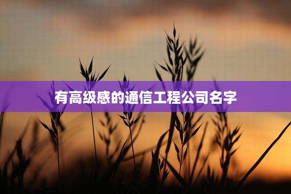 有高级感的通信工程公司名字