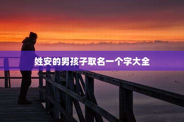 姓安的男孩子取名一个字大全