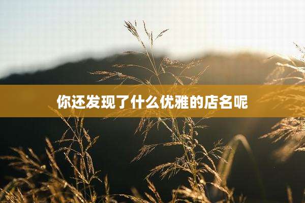 你还发现了什么优雅的店名呢