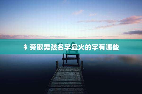 衤旁取男孩名字最火的字有哪些