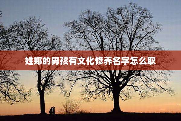 姓郑的男孩有文化修养名字怎么取
