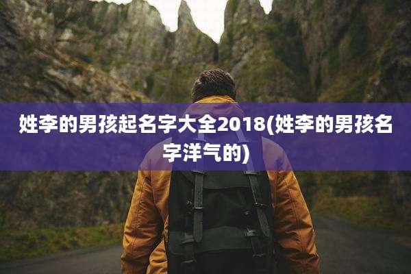 姓李的男孩起名字大全2018(姓李的男孩名字洋气的)