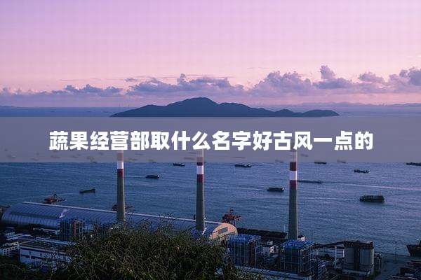 蔬果经营部取什么名字好古风一点的