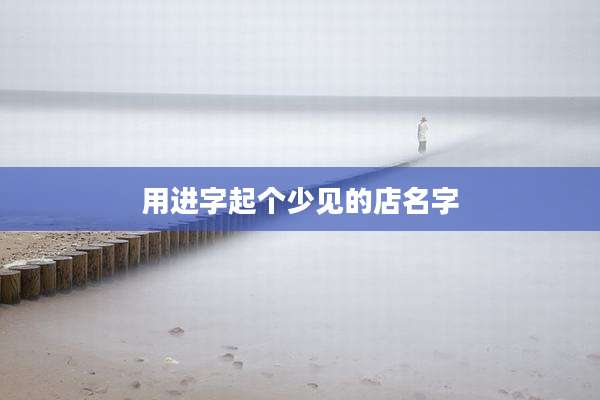 用进字起个少见的店名字