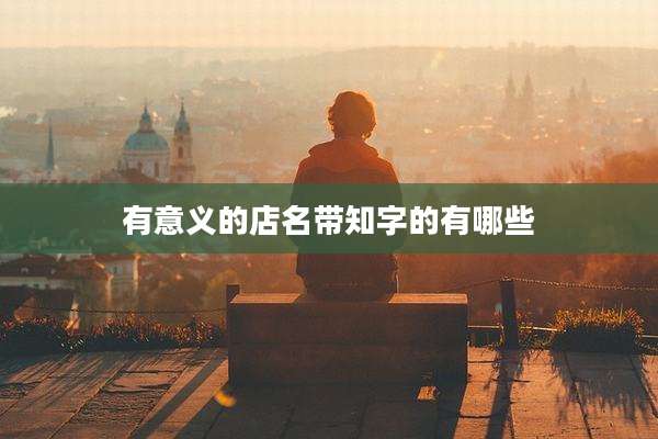有意义的店名带知字的有哪些