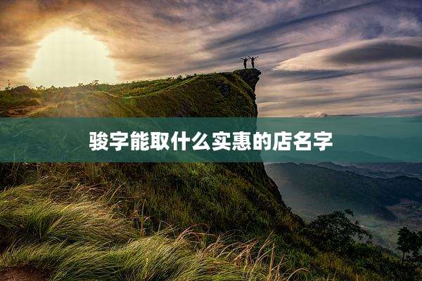 骏字能取什么实惠的店名字