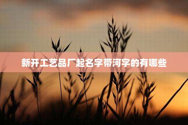 新开工艺品厂起名字带河字的有哪些