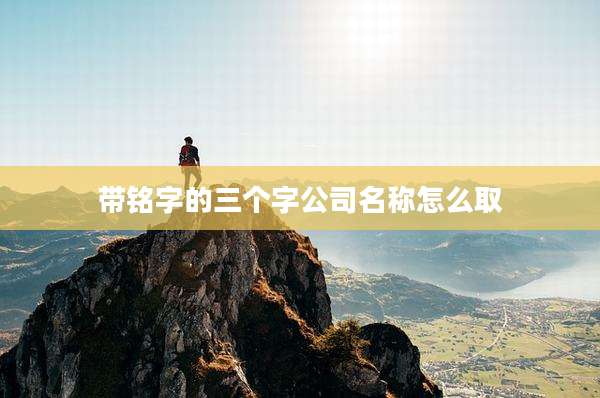 带铭字的三个字公司名称怎么取