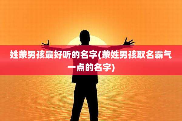 姓蒙男孩最好听的名字(蒙姓男孩取名霸气一点的名字)