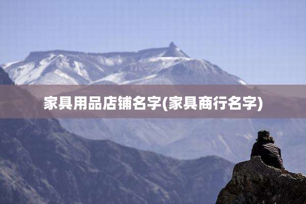 家具用品店铺名字(家具商行名字)