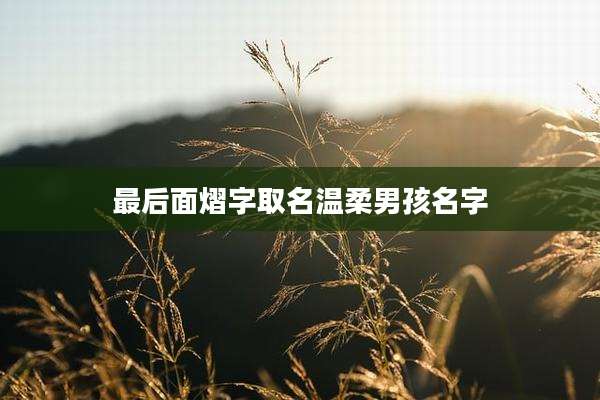 最后面熠字取名温柔男孩名字