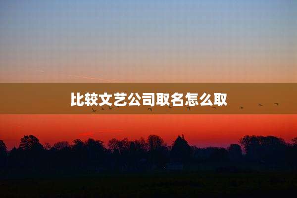 比较文艺公司取名怎么取