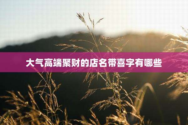 大气高端聚财的店名带喜字有哪些
