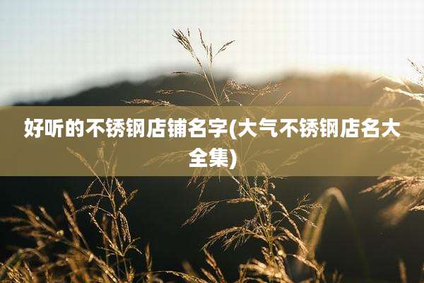 好听的不锈钢店铺名字(大气不锈钢店名大全集)