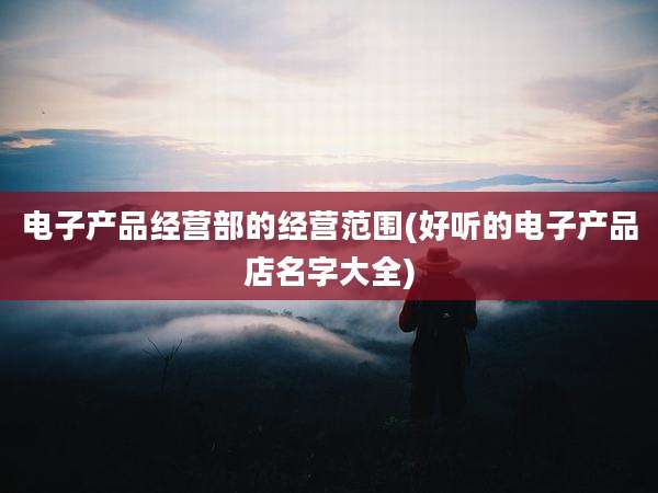 电子产品经营部的经营范围(好听的电子产品店名字大全)