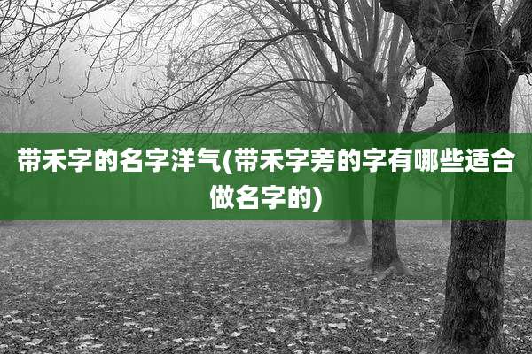 带禾字的名字洋气(带禾字旁的字有哪些适合做名字的)