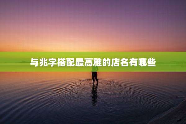 与兆字搭配最高雅的店名有哪些