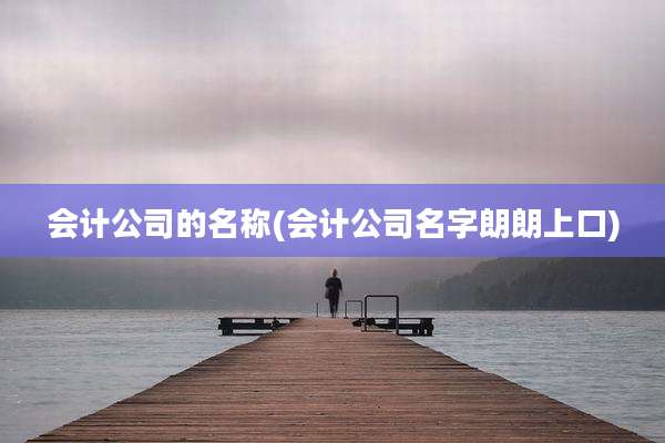 会计公司的名称(会计公司名字朗朗上口)