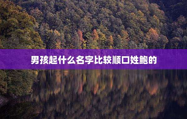 男孩起什么名字比较顺口姓鲍的
