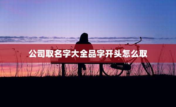 公司取名字大全品字开头怎么取