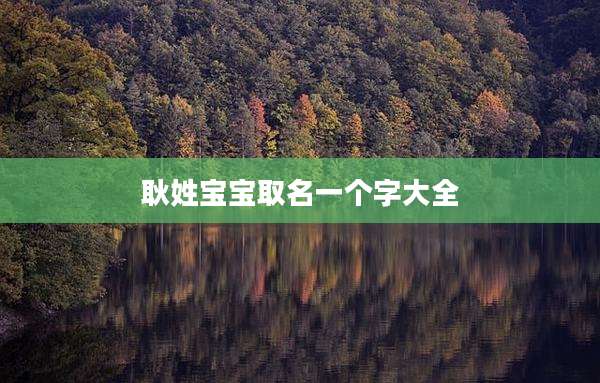 耿姓宝宝取名一个字大全