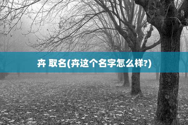 卉 取名(卉这个名字怎么样?)