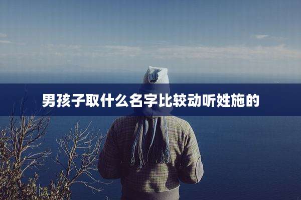 男孩子取什么名字比较动听姓施的