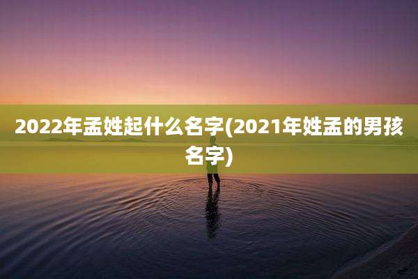 2022年孟姓起什么名字(2021年姓孟的男孩名字)