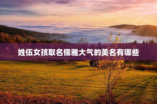 姓伍女孩取名儒雅大气的美名有哪些