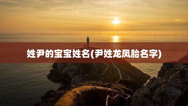 姓尹的宝宝姓名(尹姓龙凤胎名字)