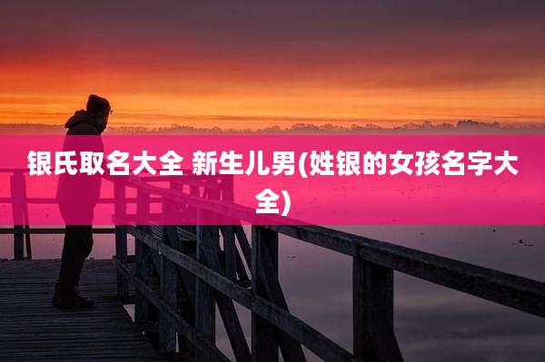银氏取名大全 新生儿男(姓银的女孩名字大全)
