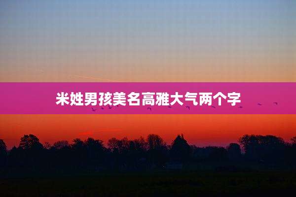 米姓男孩美名高雅大气两个字