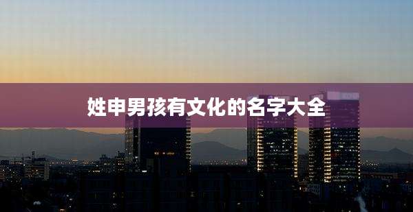 姓申男孩有文化的名字大全