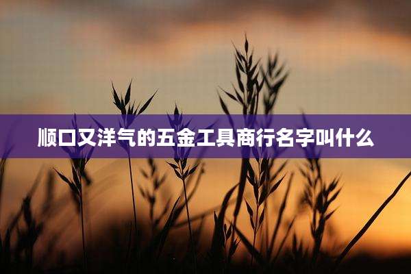 顺口又洋气的五金工具商行名字叫什么